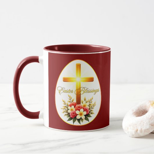 Easter Blessings – Christian Faith Art - caneca Mok (Met donut)
