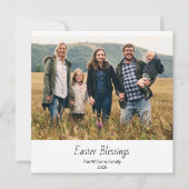 Easter Blessings Christian Family Photo Modern Feestdagenkaart (Voorkant)