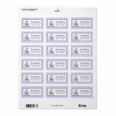 Easter Blessings Cross with Flowers Purple Gingham Etiket (Full Sheet)