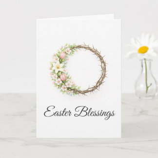 Easter Blessings Crown of Thorns Floral Christian  Kaart