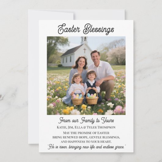 Easter Blessings  Personalized Photo Template Feestdagenkaart (Voorkant)