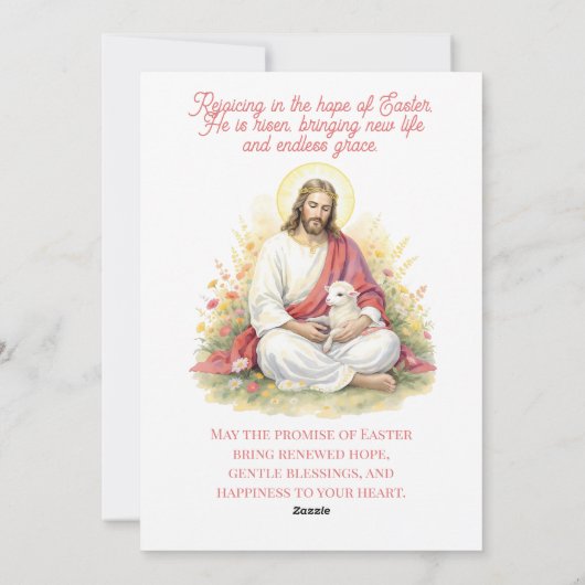 Easter Blessings Religious Photo Template Feestdagenkaart (Achterkant)