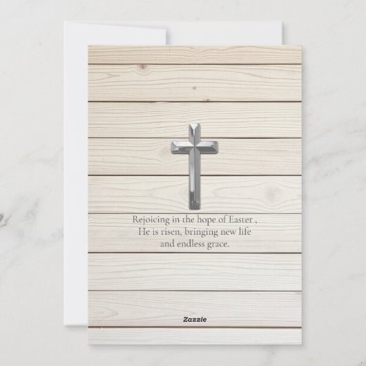 Easter Blessings Rustic Wood Personalized Photo Feestdagenkaart (Achterkant)