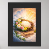 Easter Blooming Crown of Thorns 3D Papercut Art Poster (Voorkant)
