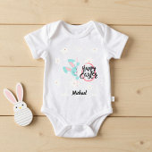 Easter Blue Bunny Personalized Baby Bodysuit