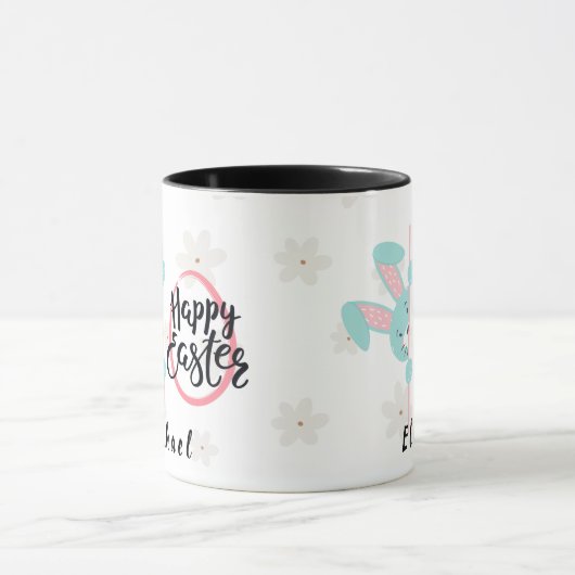 Easter Blue Bunny Personalized Mug Mok (Midden)
