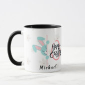 Easter Blue Bunny Personalized Mug Mok (Links)