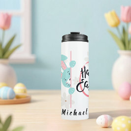 Easter Blue Bunny Personalized Thermal Tumbler Thermosbeker
