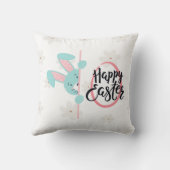 Easter Blue Bunny Personalized Throw Pillow Kussen (Achterkant)
