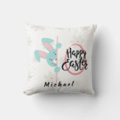 Easter Blue Bunny Personalized Throw Pillow Kussen (Voorkant)