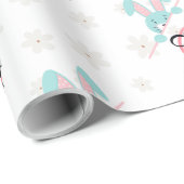Easter Blue Bunny Wrapping Paper Cadeaupapier (Rol Hoek)