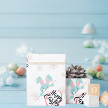 Easter Blue Bunny Wrapping Paper