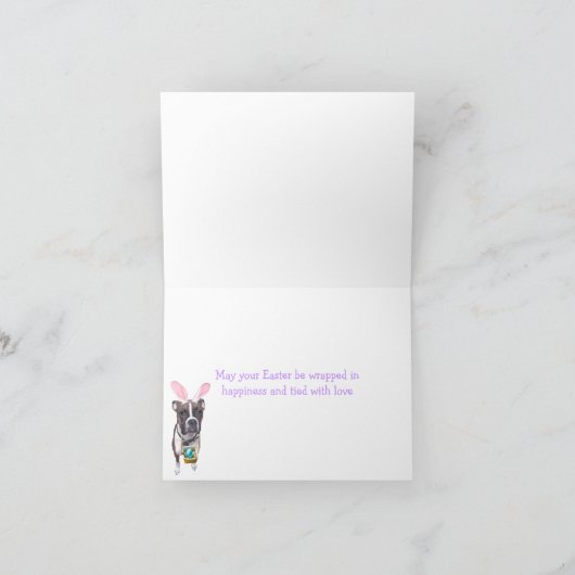 Easter Brindle Boxer Feestdagen Kaart (Binnen)