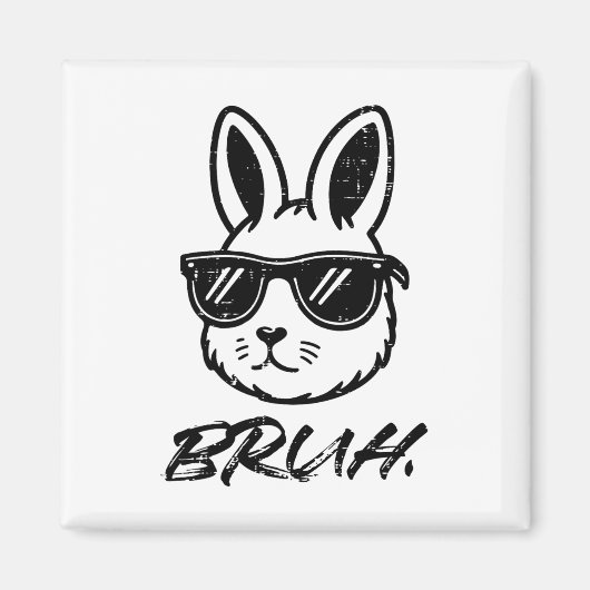 Easter Bruh Bunny Sungles Funny Meme Mannen Jongen Magneet (Voorkant)