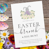 Easter Brunch and Egg Hunt Cute Bunny Invitation Kaart