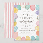 Easter Brunch and Egg Hunt Easter Holiday Invitati Kaart (Voorkant / Achterkant)