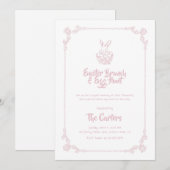 Easter Brunch and Egg Hunt Soft Pink Bunny Kaart (Voorkant / Achterkant)