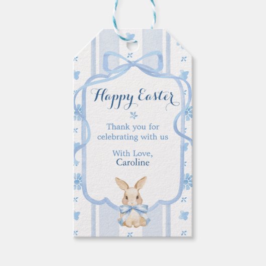 Easter Brunch & Egg Hunt Cottage Rabbit Editable Cadeaulabel (Voorkant)