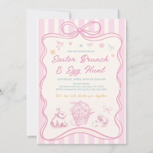 Easter Brunch & Egg Hunt Invitation Kaart (Voorkant)