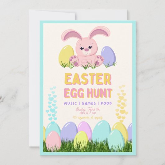 Easter Brunch & Egg Hunt Invitation | Wildflower Kaart (Voorkant)