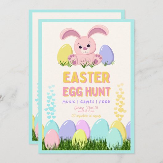 Easter Brunch & Egg Hunt Invitation | Wildflower  Kaart (Voorkant / Achterkant)