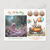 Easter Brunch & Egg Hunt | Spring Bunny Carrot Car Uitnodiging Briefkaart (Voorkant)