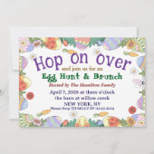 Easter Brunch & Egg Hunt Spring Meadow Bunny Kaart (Achterkant)