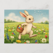 Easter Brunch & Egg Hunt Spring Meadow Bunny Uitnodiging Briefkaart (Voorkant)