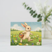 Easter Brunch & Egg Hunt Spring Meadow Bunny Uitnodiging Briefkaart (Staand voorkant)