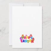 Easter Brunch Party – Colorful Bunny & Eggs Aankondiging (Achterkant)