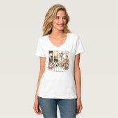 Easter Brushstroke 'He Is Risen' V-Neck T-Shirt (Voorkant volledig)
