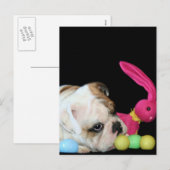Easter Bulldog postcard Feestdagenkaart (Voorkant / Achterkant)
