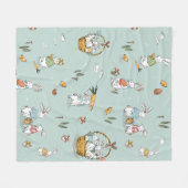 Easter Bunnies Egg Hunt familie Fleece Deken (Voorkant (Horizontaal))