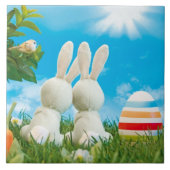 Easter Bunnies Keramische Tegel Tegeltje (Voorkant)