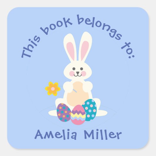 Easter Bunnies Spring Design Bookplate Sticker (Voorkant)