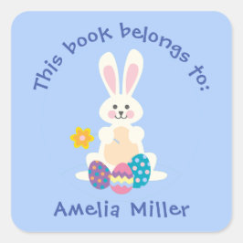 Easter Bunnies Spring Design Bookplate Sticker