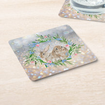 Easter Bunnies Square Paper Onderzetter