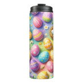 Easter bunny and colourful egg pattern thermosbeker (Voorkant)