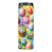 Easter bunny and colourful egg pattern thermosbeker (Achterkant)
