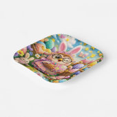Easter bunny and colourful eggs party design papieren bordje (Gebogen)