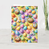 Easter bunny and owl cute spring holiday kaart (Achterkant)