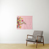 Easter Bunny and Tulips Tapestry - Rustic Home Wandkleed (In Situ (horizontaal))