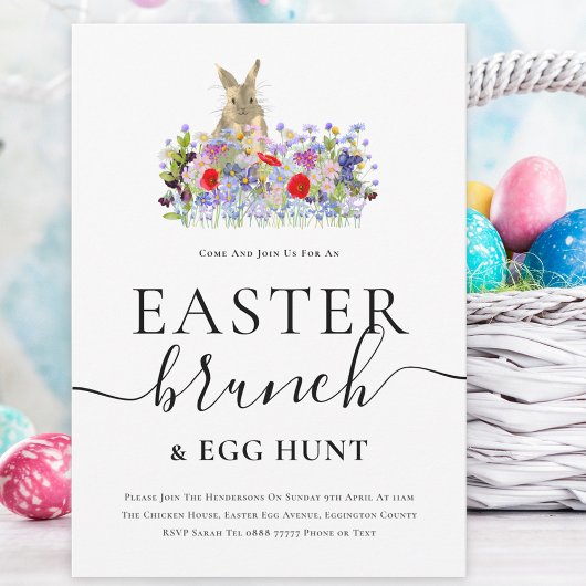 Easter Bunny and Wildflowers Egg Hunt and Brunch Kaart