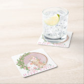 Easter Bunny at Garden Paper Coaster Kartonnen Onderzetters (Insitu)