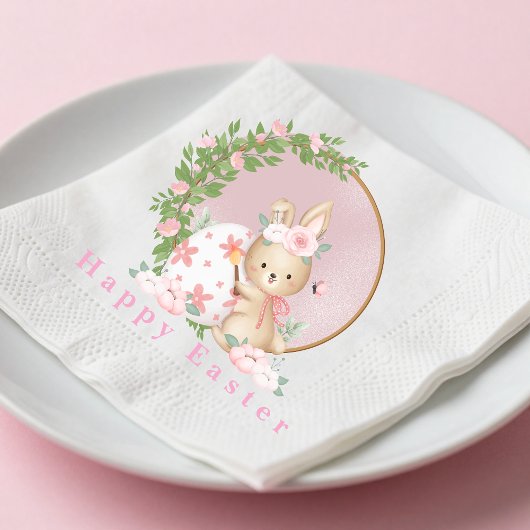 Easter Bunny at Garden Paper Napkin Servet