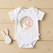 Easter Bunny at Garden Personalized baby bodysuit