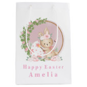 Easter Bunny at Garden Personalized Gift Bag Medium Cadeauzakje (Voorkant)