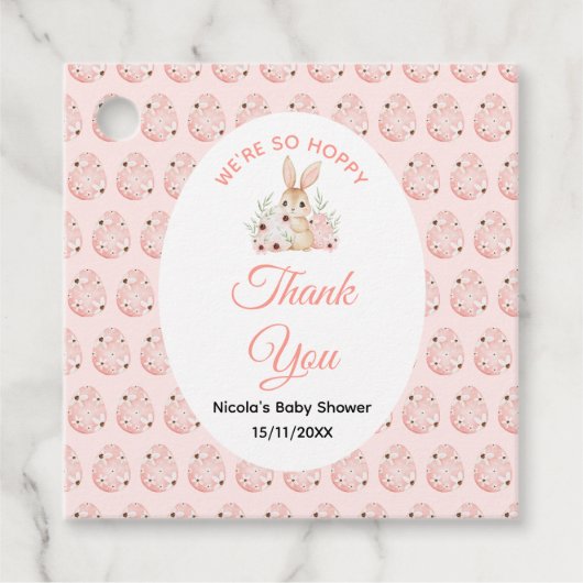 Easter Bunny Baby Shower Bedankjes Labels (Voorkant)
