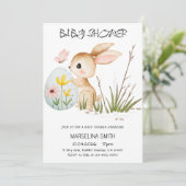 Easter Bunny Baby Shower - Cute Pastel Bunny Kaart (Staand voorkant)
