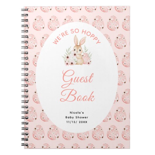 Easter Bunny Baby Shower Guest Book Notitieboek (Voorkant)